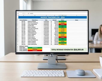 Plantilla de factura para autónomos en Excel / Hoja de cálculo de facturas profesionales / Factura para trabajadores por cuenta propia / Registro de seguimiento de facturas / Pequeña empresa