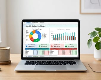 Hoja de cálculo para el seguimiento del presupuesto personal / Planificador de presupuesto mensual en Excel / Plantilla financiera / Seguimiento de objetivos de ahorro / Panel de control de resumen anual