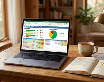 Plantilla de hoja de cálculo de Excel para planificador de proyectos, seguimiento de tareas, planificador de equipo de gestión de proyectos, diagrama de Gantt alternativo (descarga digital)
