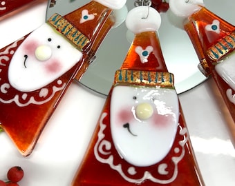 Christmas Glass Santa Decoration