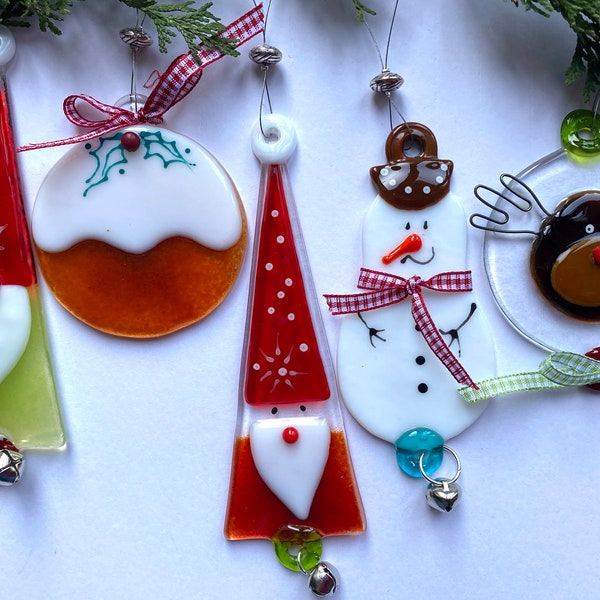 Fused Glass Christmas Decoration Etsy UK