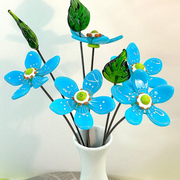 Glass Turquoise Flower