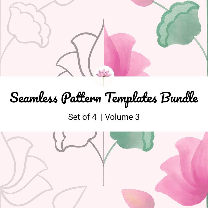 Seamless Pattern Guides | Repeatable Pattern Templates for Procreate Beginner | Set of 4 image 1