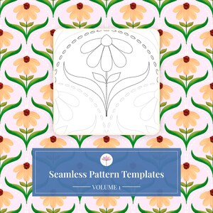 Seamless Floral Scallop Pattern Templates | Surface Design (Digital Download)