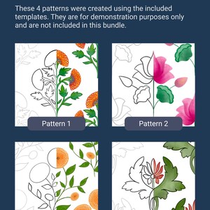 Seamless Pattern Guides | Repeatable Pattern Templates for Procreate Beginner | Set of 4 image 3