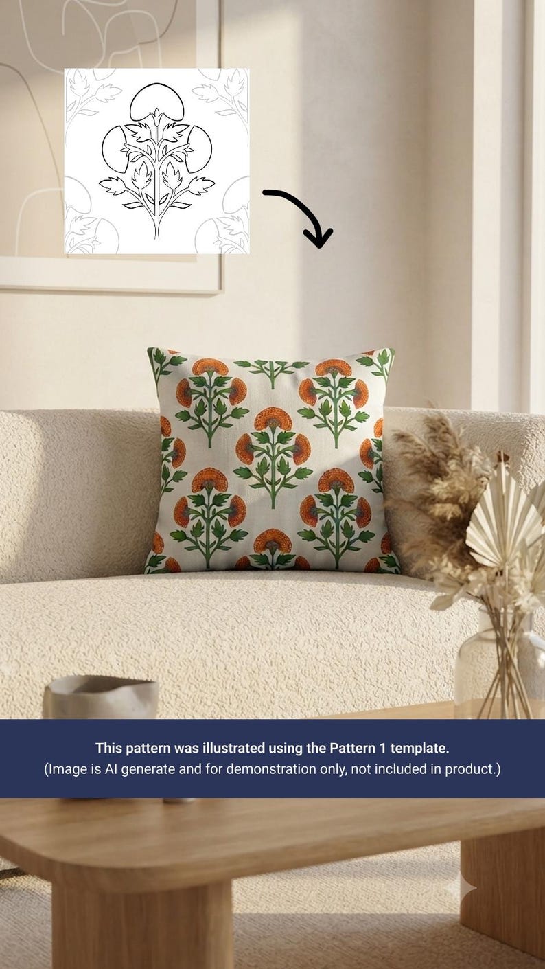 Seamless Pattern Guides | Repeatable Pattern Templates for Procreate Beginner | Set of 4 image 7