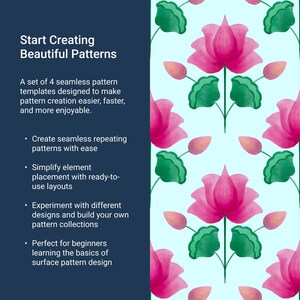 Seamless Pattern Guides | Repeatable Pattern Templates for Procreate Beginner | Set of 4 image 9