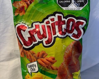 Crujitos Queso y Chile Chips – Bocadillos de Maíz Mexicanos / Sabor a Queso y Chile /
