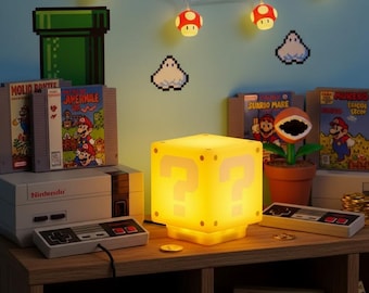 Frågeblockslampa | Super Mario Bros-lampa | Spelrumsinredning