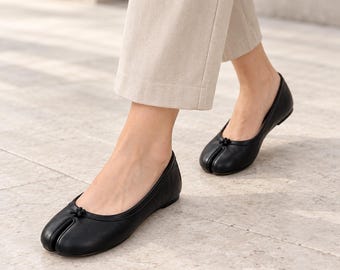 Ballerinas mit geteilter Zehenpartie für Damen, minimalistische Slipper, leichte Alltagsschuhe, lässige Sommerschuhe