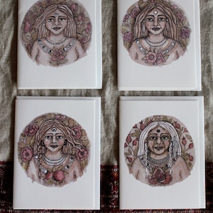 Four Phases of Woman Set of 4 Cards image 2