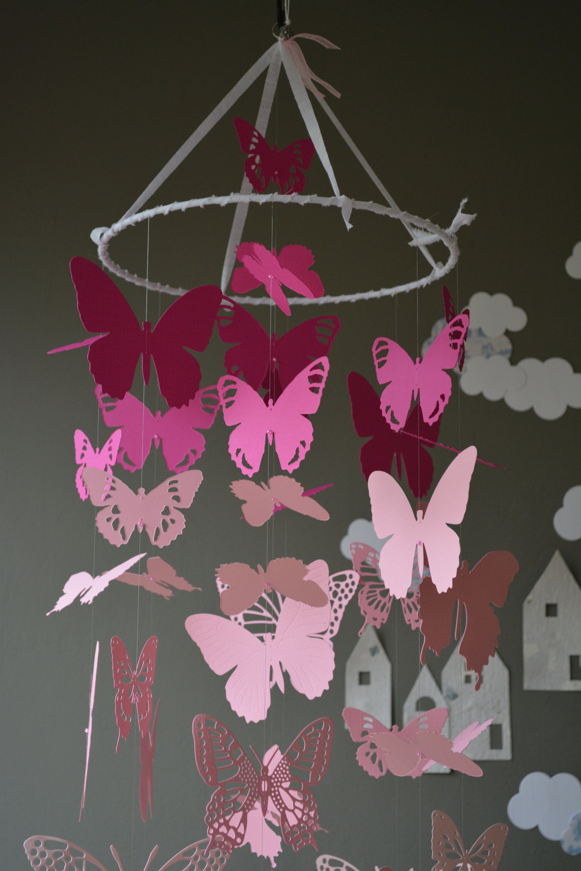 Butterfly Mobile Butterfly Chandelier Baby Mobile Girl From Etsy