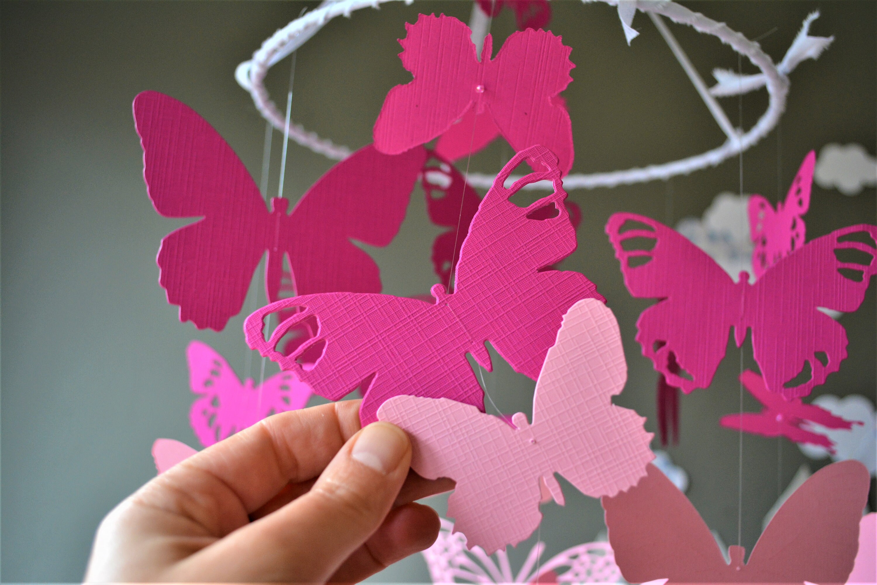 Butterfly Mobile Butterfly Chandelier Baby Mobile Girl From Etsy