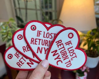 Personalized Embroidered Heart Bag Charm | Custom "If Lost Return To" Travel Tag | Luggage Tag