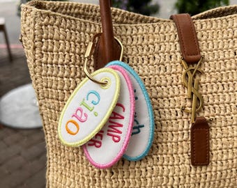 Embroidered Ciao Bag Charm | Italian Summer Purse Keychain, Tote Accessory