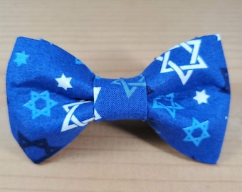 Collar lavable para perro y gato con lazo y estrella de David judía de Hanukkah