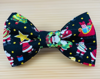 Santa Paws Christmas X-mas Bow Tie Dog Cat Attaches to Collar