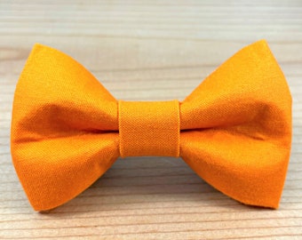 Collar para perro y gato con pajarita de zanahoria, color naranja liso, lavable