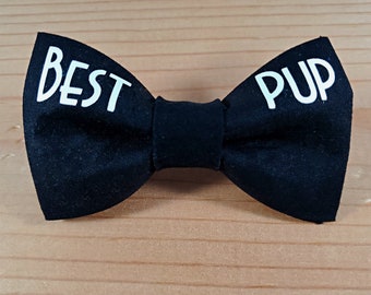 Best Pup Black Wedding Bow Tie Dog Cat Collar Washable