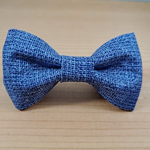Blue Jean Bow Tie Dog Cat Collar Washable