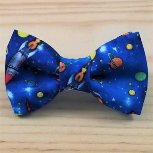 Space Galaxy Planets Moon Stars Cosmic Bow Tie Dog Cat Collar Washable