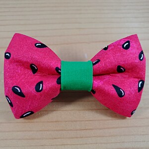 Watermelon Pink Summer Bow Tie Dog Cat Adjustable Durable