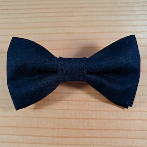 Solid Black Bow Tie Dog Cat Collar Washable