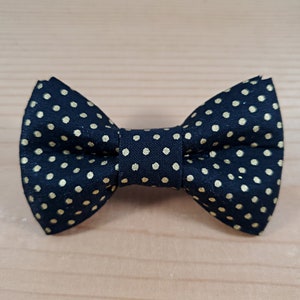 Elegant Gold and Black Copper Polka Dots Bow Tie Dog Cat Collar Washable