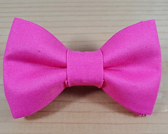 Hot Pink Fuchsia Bow Tie Dog Cat Collar Washable
