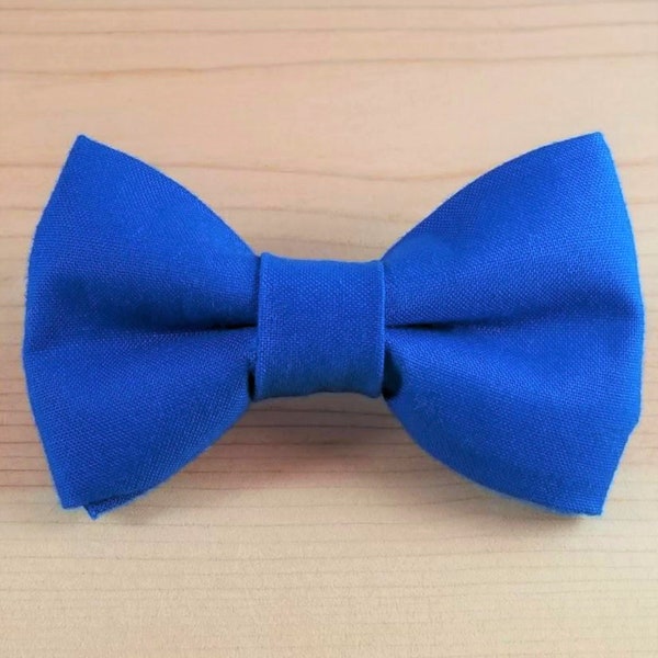 Solid Blue Bow Tie Dog Cat Collar Washable