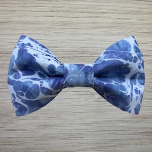 Blue Water Bow Tie Dog Cat Collar Washable