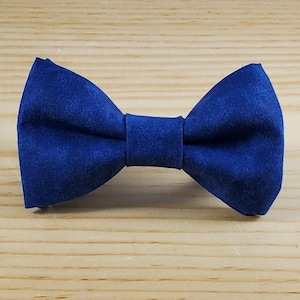 Sapphire Navy Blue Solid Formal Bow Tie Dog Cat Collar Washable