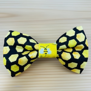 Honeycomb Bee Yellow Bumblebee Glitter Bow Tie Dog Cat Pet