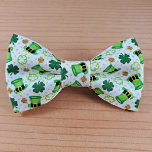 St. Patrick&#39;s Irish Small Celtic Shamrock Hats Bow Tie Dog Cat Collar Washable