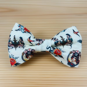 Old School Jerry Tattoo Bow Tie Dog Cat Collar Washable