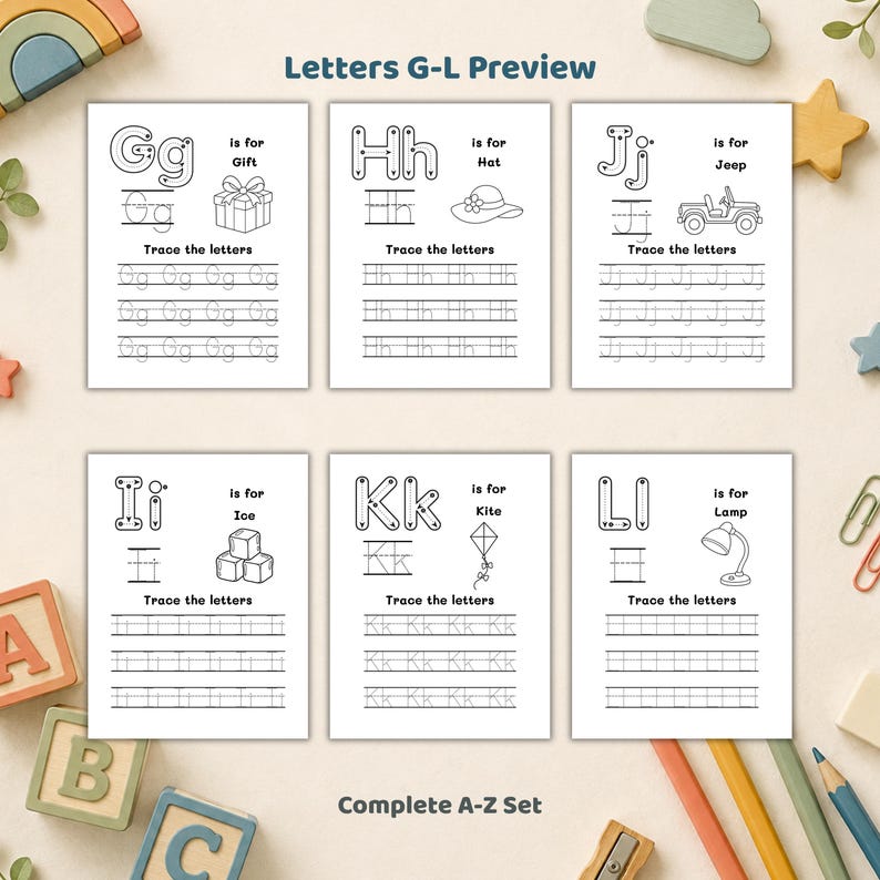 Alphabet Tracing Worksheets A-Z, Preschool Handwriting Practice Sheets ...