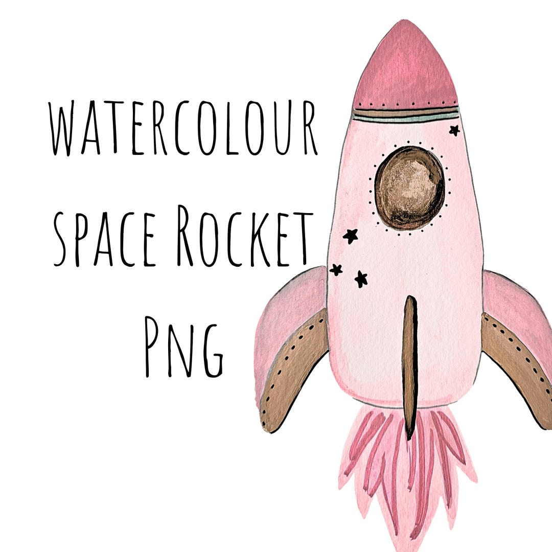 Pink Space Rocket Clipart,rocketship Png, Outer Space (digital Download ...