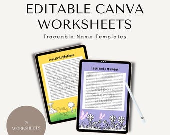 Editable “Trace Your Name” Worksheets - English