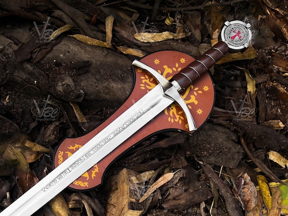 Accolade Sword of the Knights Templar High Carbon Steel, Leather Scabbard Collectible cosplay replica