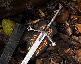Scottish Claymore Fantasy Sword Decor | Medieval Style Wall Hanging | Gift for Husband Boyfriend | Anniversary Wedding Birthday Gift for him