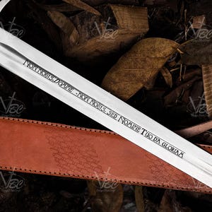 Accolade Sword of the Knights Templar High Carbon Steel, Leather Scabbard Collectible cosplay replica image 4
