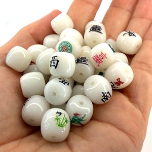 Mahjong Beads Mah Jong Tile Mahjong Game Beads Mahjong Style Beads For Jewelry Making Beads for DIY Friendship Bracelets for Mahjong Players