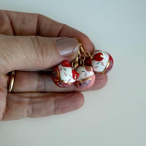 Lucky Cat Earrings Chinese Cat Jewelry Mahjong Earrings Mah Jong Tile Mahjong Gift Mahjong Style Mahjong Players Mahjong Mom Mahjong Friend