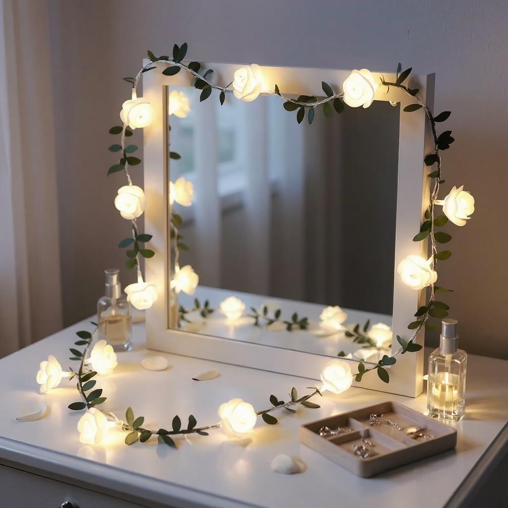 White Rose Flower Fairy String Lights - Etsy White Rose Flower Fairy String Lights - Etsy