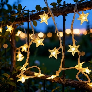 Luci a forma di stella / Luci fatate a LED / Alimentate tramite USB o batteria / Decorazioni per feste in casa e matrimoni