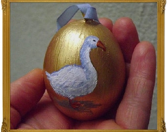 Bespoke Christmas Egg Ornaments: Any design, with miniature paintings of robins, penguins, or anything you want, on real eggshells