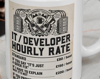 Rolig IT-utvecklare timprismugg, mjukvaruingenjörspresent, datorprogrammerare kaffekopp
