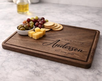 Custom Charcuterie Board Personalized Family Name Cutting Board Housewarming Gift Kitchen Decor