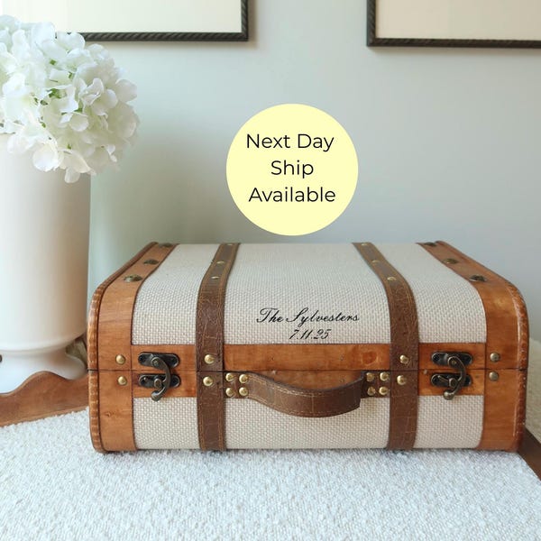 Large Personalized Wedding Keepsake Wood Engraved Trunk Card Box Wedding Gift Engagement Gift Baby Shower Gift Graduation
