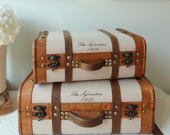Wedding Keepsake Trunk Set Personalized Bridal Memory Box New Baby Keepsake Card Box Wedding Gift Engagement Gift